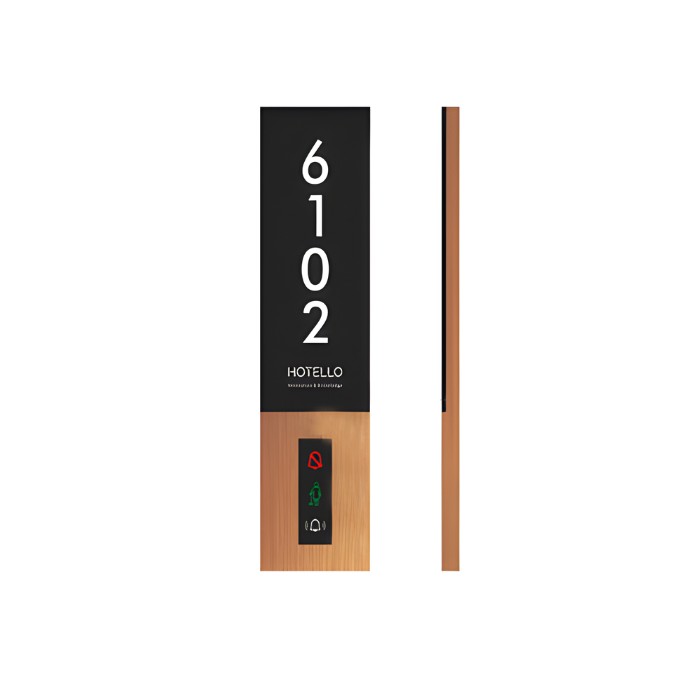 Signalétique LED Premium Verre & Bois